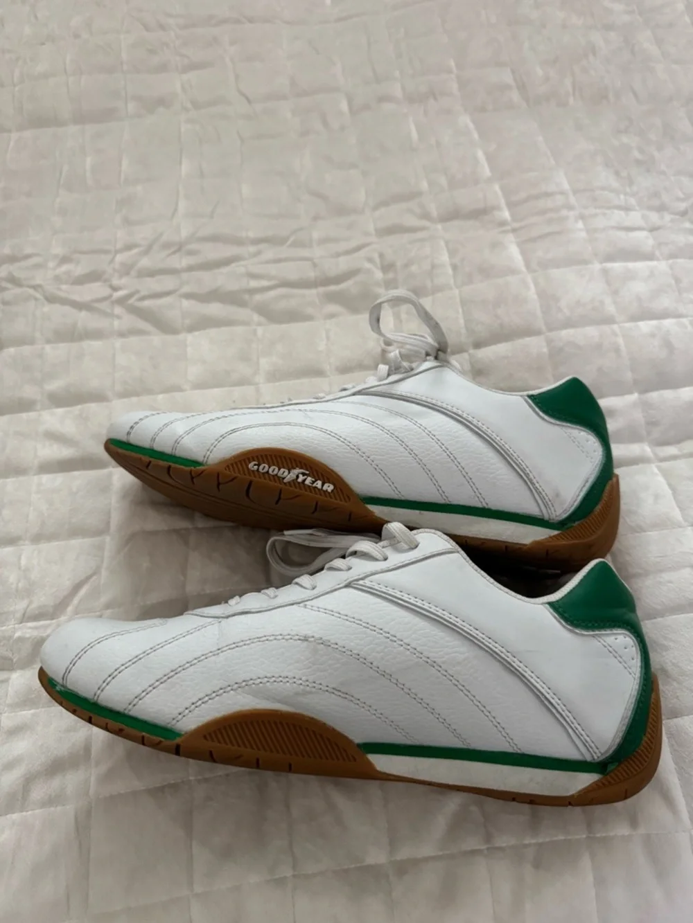 White and Green Men's Athletic Sneakers